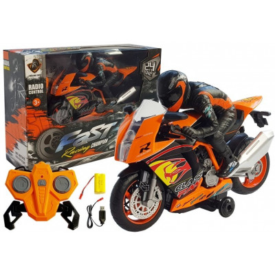 Motocykel 2.4G RC - oranžový